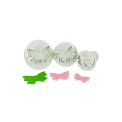 Découpoirs éjecteurs Papillons assortis Patisdécor (x 3)