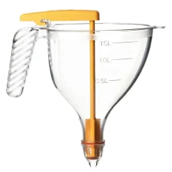 entonnoir gradué à piston copolyester transparent avec support et 4 douilles - 1.5 L