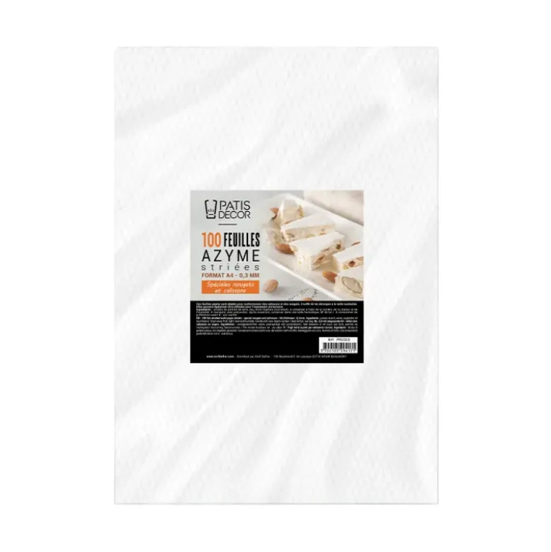 100 feuilles azyme striées A4 - épaisseur 0,3 mm