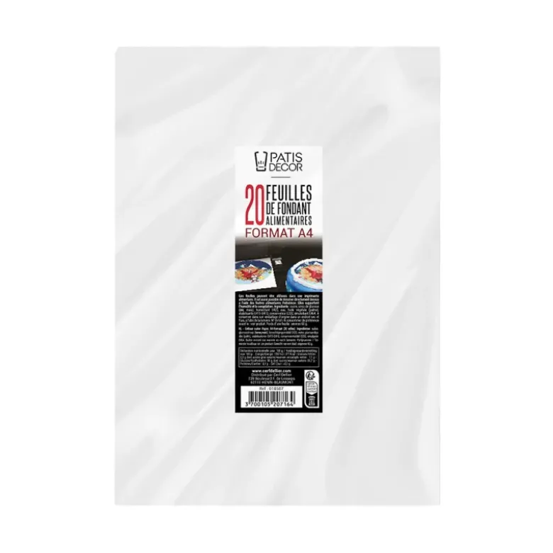 20 feuilles de fondants alimentaires format A4