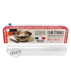 Film étirable alimentaire avec réglette de coupe de Qualité Supérieure 300 x 0,30 m