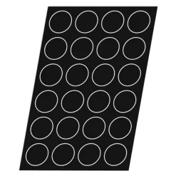 Flexipan 60x40 plaque de 24 brioches rondes lisses 7,9 cm