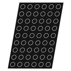 Flexipan 60x40 plaque de 54 mini-cylindres évasés Ø 3,8 x 2 cm