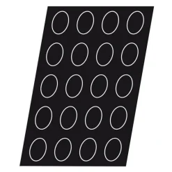 Flexipan 60x40 plaque de 64 ovales 5.7x3.5 cm