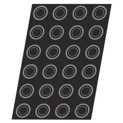 Flexipan 60x40 plaque de 24 ronds charmants 6.6 cm