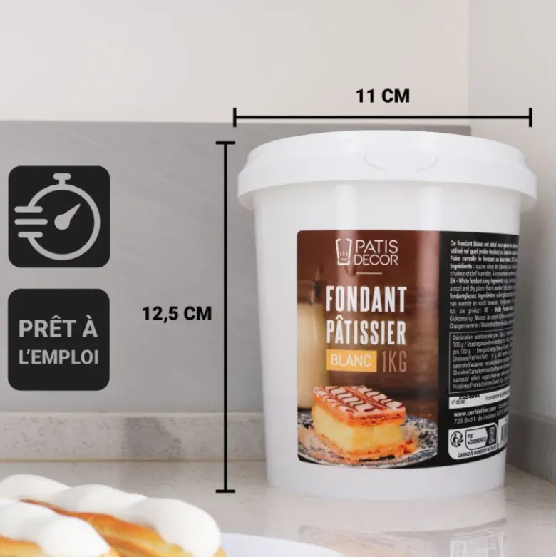 Fondant blanc pâtissier - 1 Kg