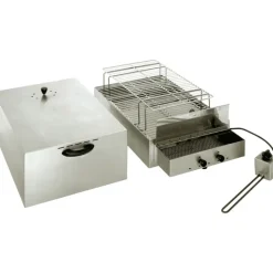 fumoir inox2 étages pour fumage à froid 71.5 x 41.5 x 36 cm