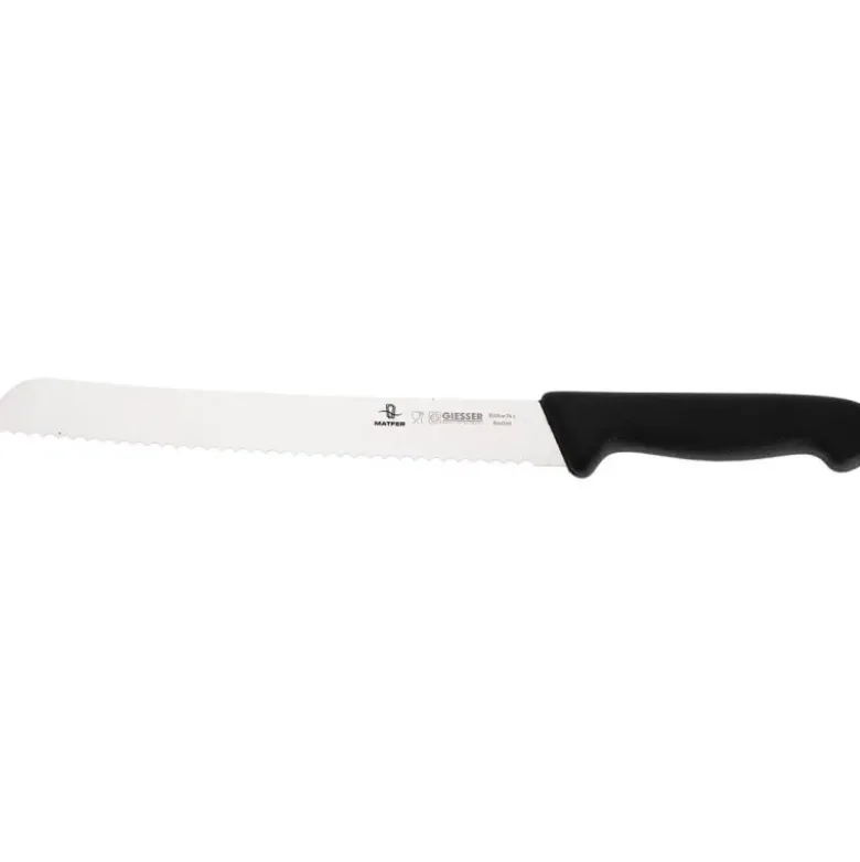 Giesser couteau à pain cranté manche noir inox 24 cm