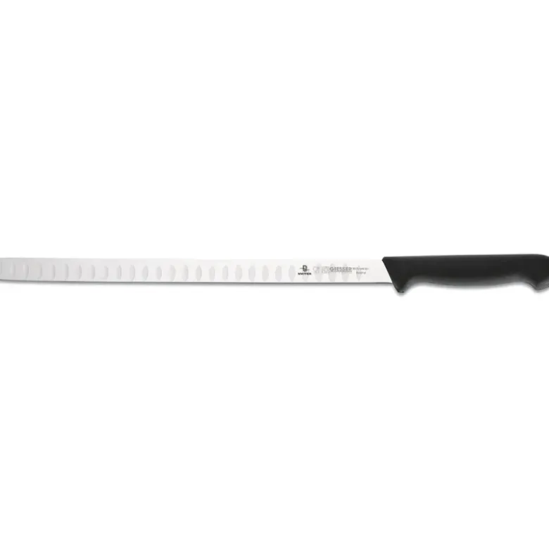 Giesser couteau à saumon alvéolé manche noir 31cm