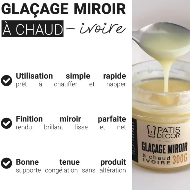 Glaçage miroir Ivoire 300 g - DDM 08/26