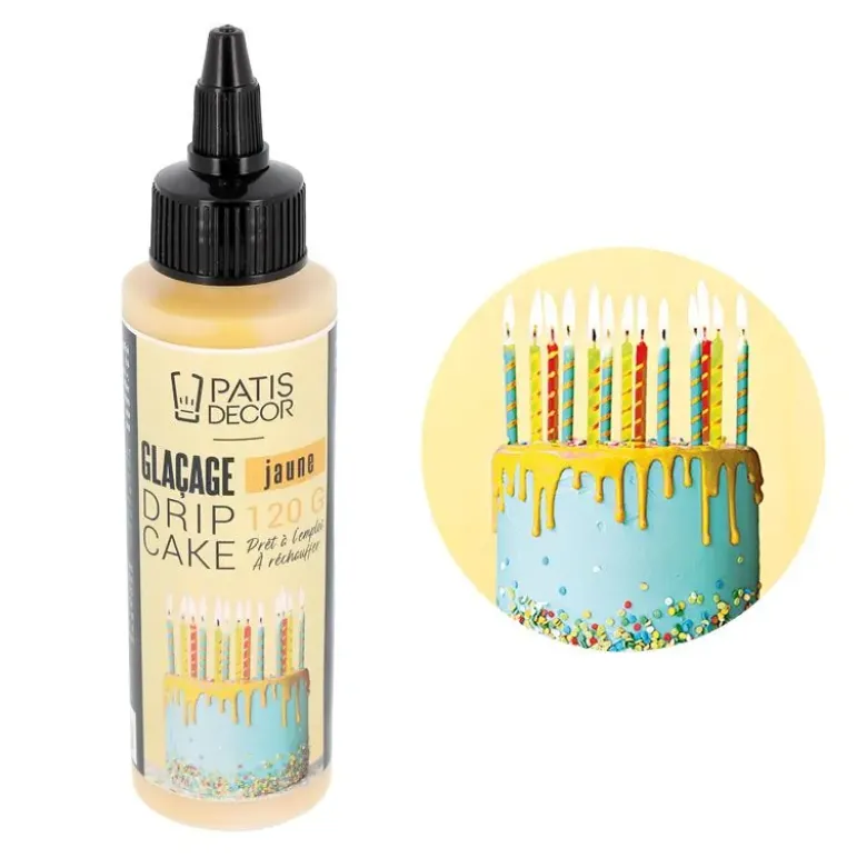 Glaçage pour drip cake jaune 120 g - DDM 08/26