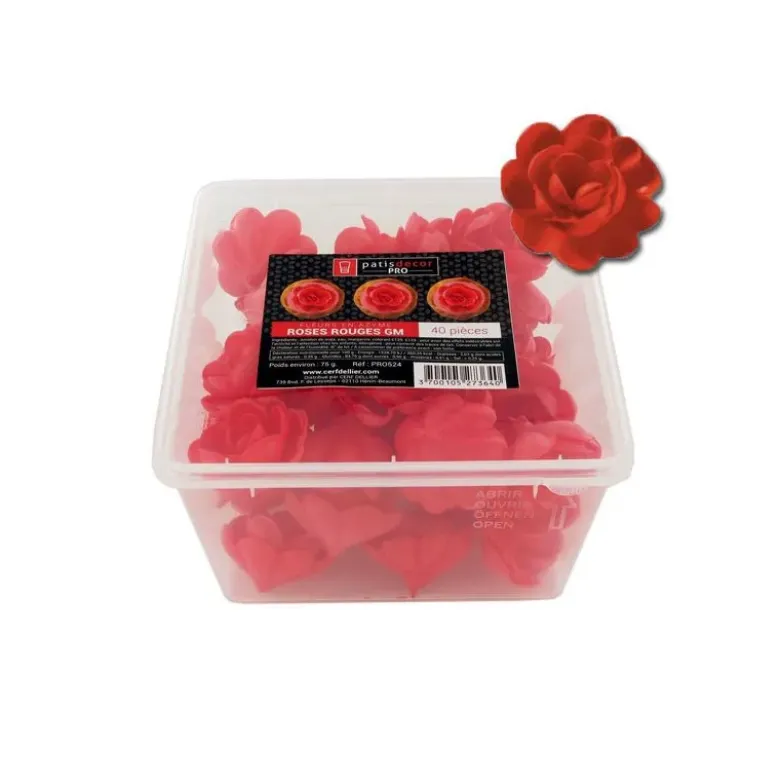 Grandes roses rouges en azyme (x40)