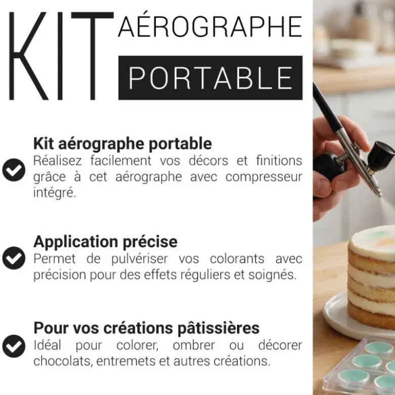Kit aérographe portable avec compresseur