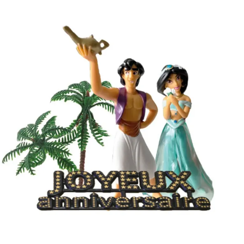 Kit décor gâteau Aladin et Jasmine