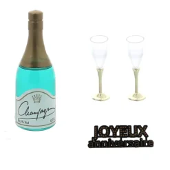 Kit décor Gâteau Bouteille de champagne
