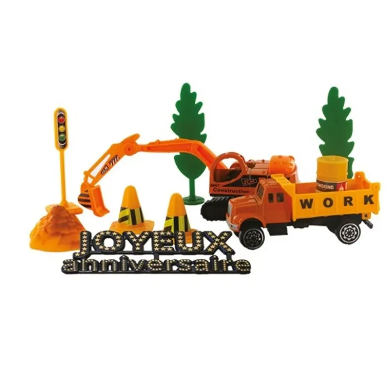 Kit décor gâteau Construction