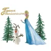 Kit décor gâteau Elsa et Olaf