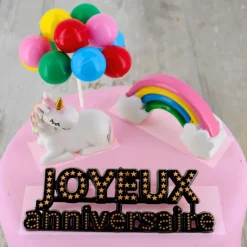 Kit décor gâteau licorne
