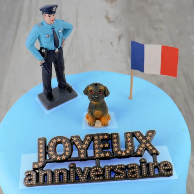 Kit décor gâteau policier