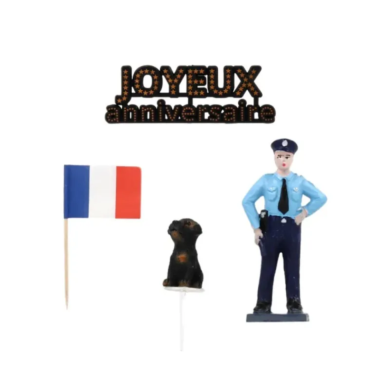 Kit décor gâteau policier