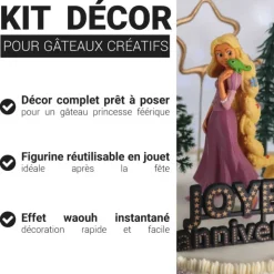Kit décor gâteau Princesse aux longs cheveux