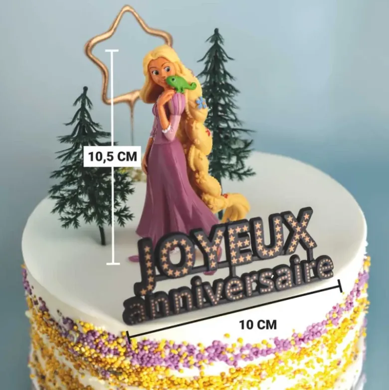 Kit décor gâteau Princesse aux longs cheveux