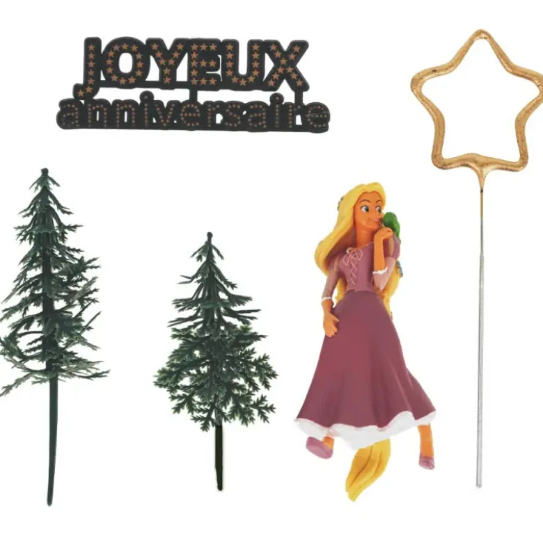 Kit décor gâteau Princesse aux longs cheveux