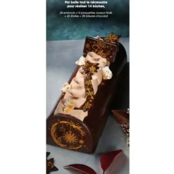 Kit décors de bûches en chocolat pour 14 bûches