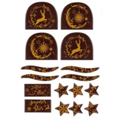 Kit décors de bûches en chocolat pour 14 bûches