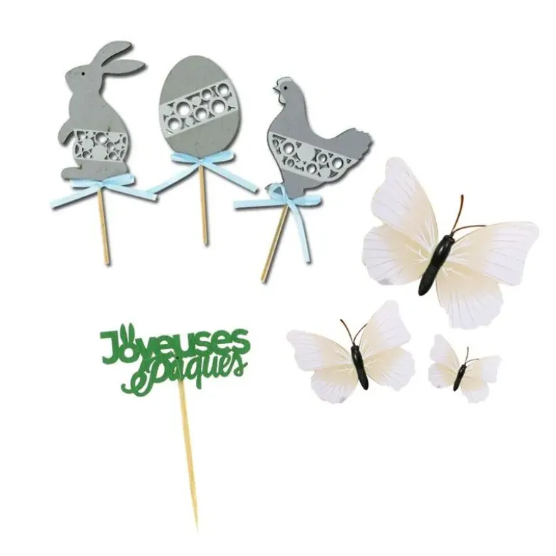 Kit décors de Pâques gris