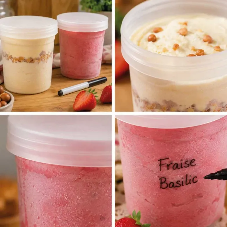Kit de 2 pots à glace 700mL et un feutre
