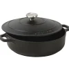 Le Chasseur cocotte basse avec couvercle noire 20 cm