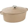 Le Chasseur cocotte ovale avec couvercle marron glacé 31 x 26 cm