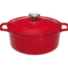 Le Chasseur cocotte ronde avec couvercle rouge 28 cm
