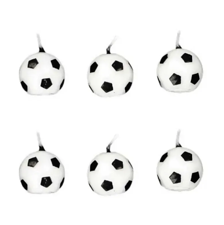 Lot de 6 bougies ballons de football