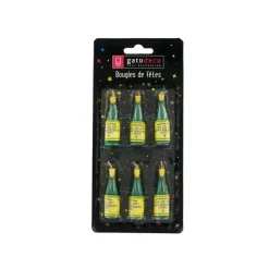 Lot de 6 bougies bouteilles de champagne