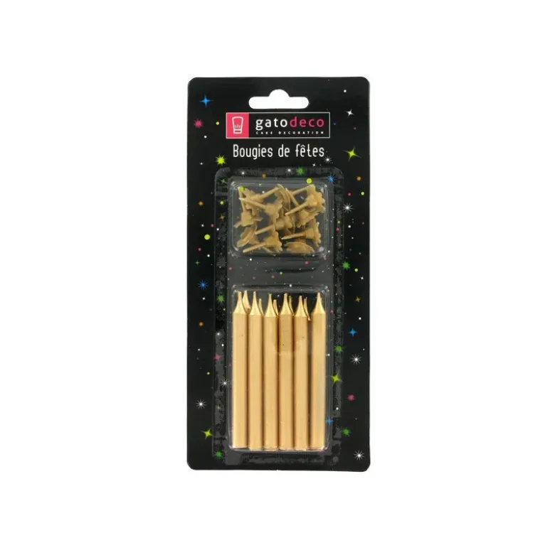 Lot de 12 bougies pailletées