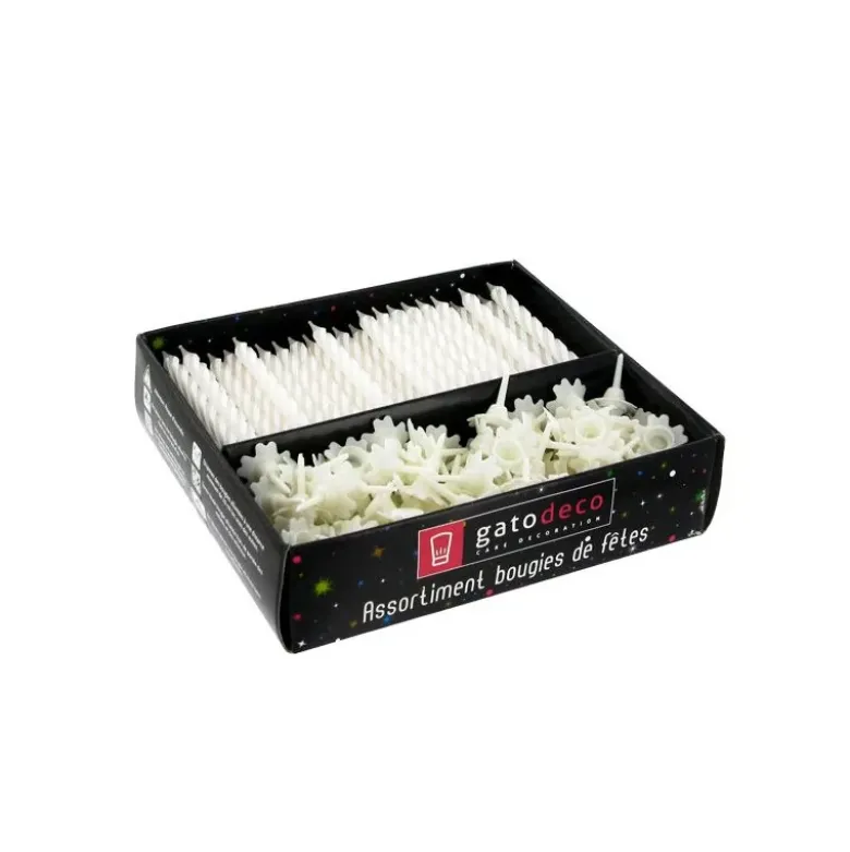 Lot de 125 bougies torsadées bobèches - Hauteur 6 cm