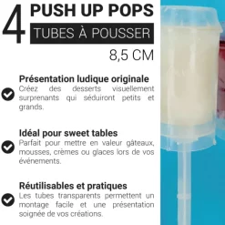 Lot de 4 Push-up pour glaces et desserts