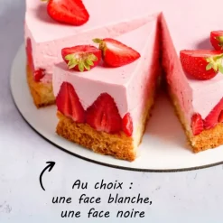 Lot de 5 supports cartonnés à gâteaux ronds blanc et noir