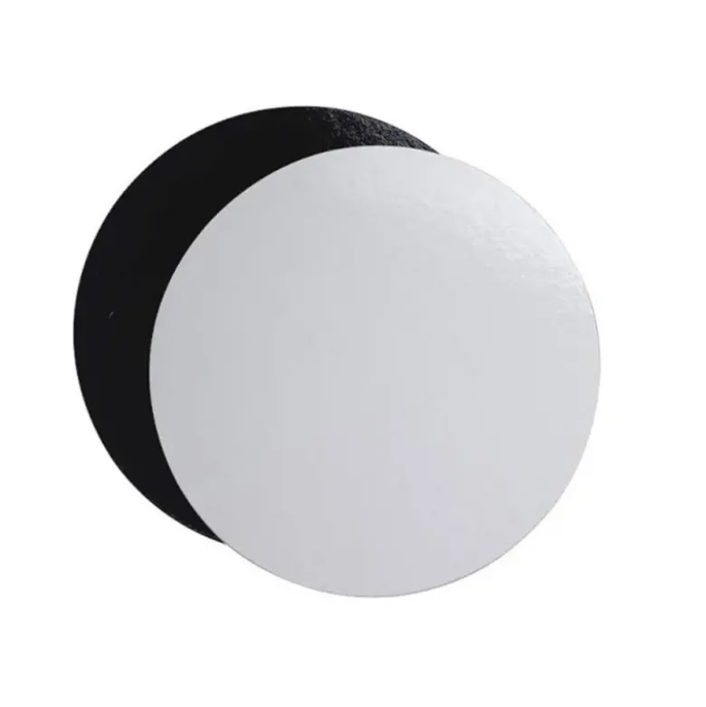 Lot de 5 supports cartonnés à gâteaux ronds blanc et noir