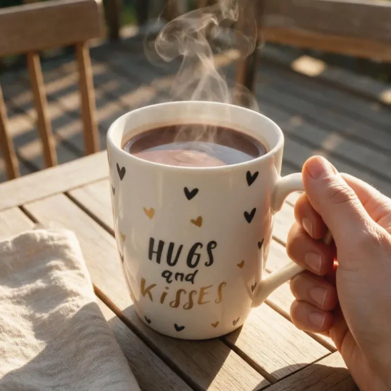Lot de 4 tasses assorties thème "Love"