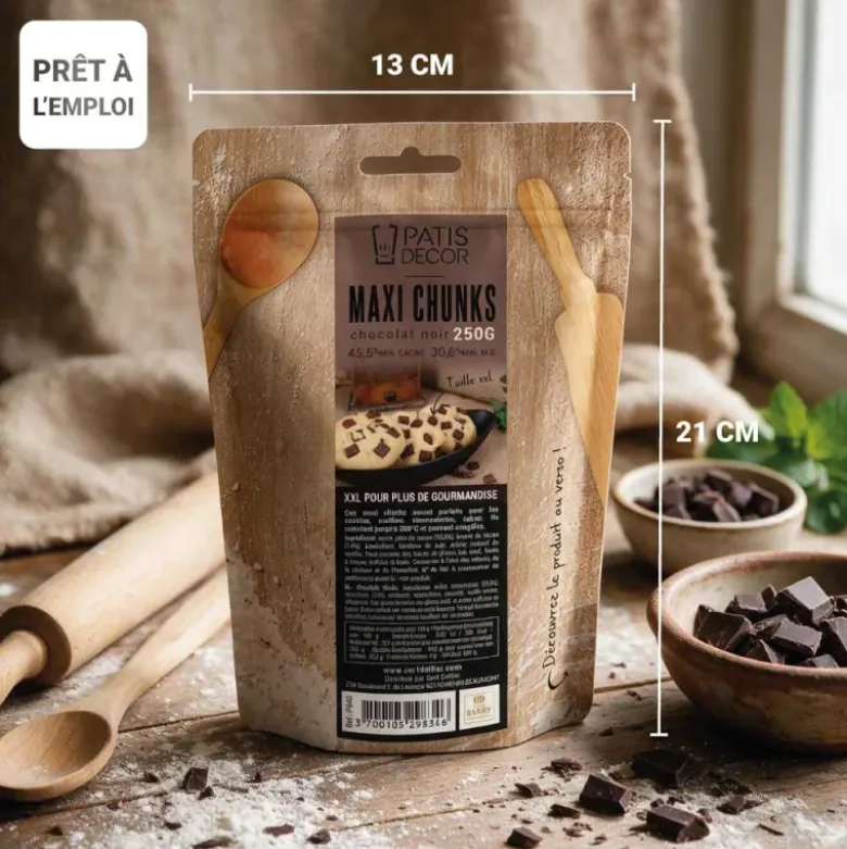 Maxi chunks de chocolat noir - 45,5% de cacao - 250g