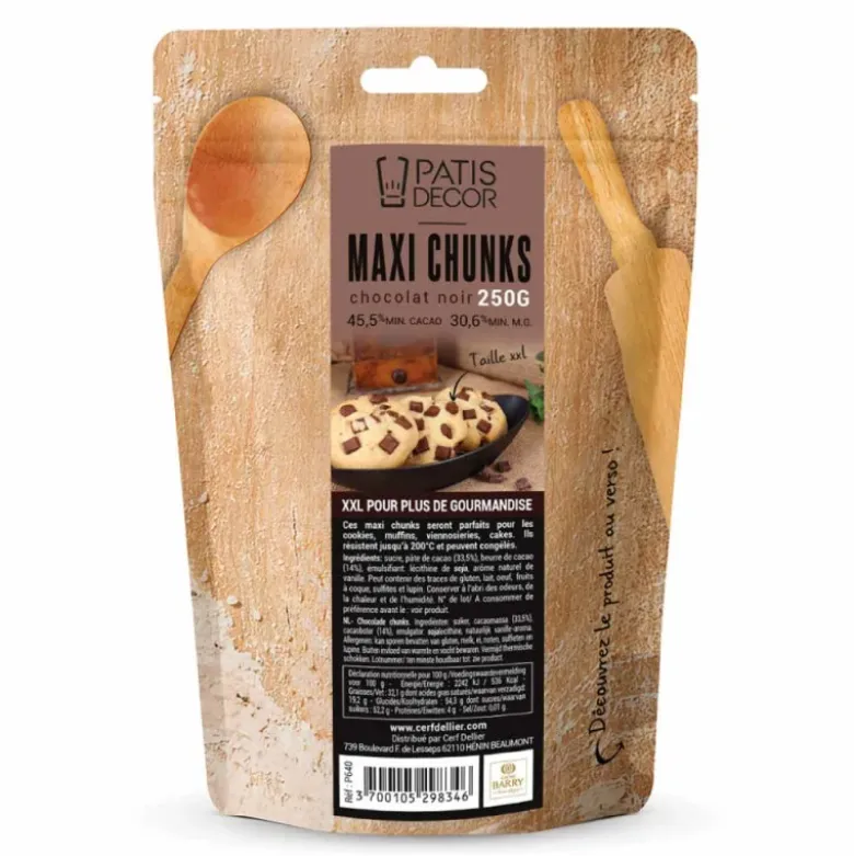 Maxi chunks de chocolat noir - 45,5% de cacao - 250g