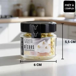 Maxi perles dorées comestibles Ø 8 mm 70 g