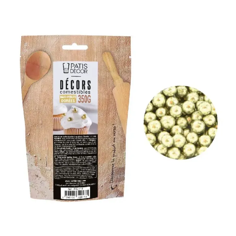 Maxi perles dorées comestibles Ø 8 mm 350 g