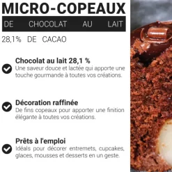 Micro-copeaux de chocolat au lait - 28,1% de cacao - 100g