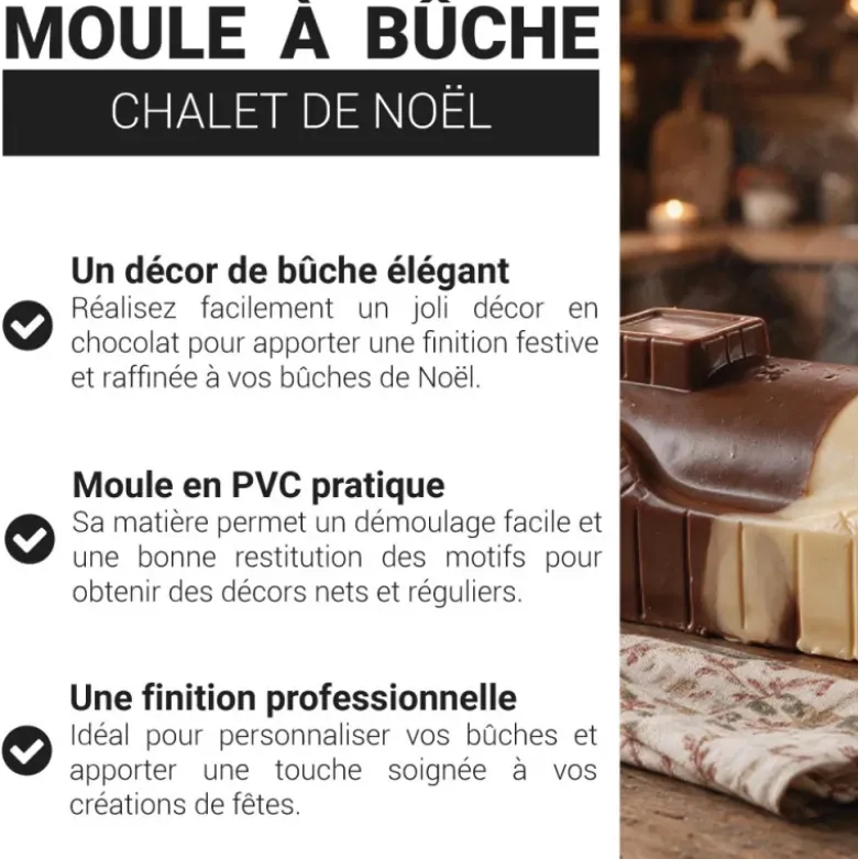 Moule à bûche PVC "Chalet de Noël"