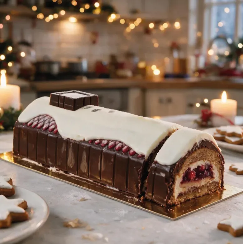 Moule à bûche PVC "Chalet de Noël"