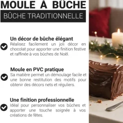 Moule à bûche PVC décor